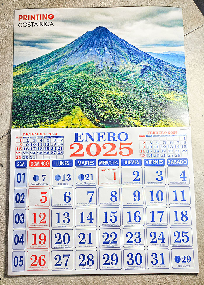 calendario santoral 2025 costa rica