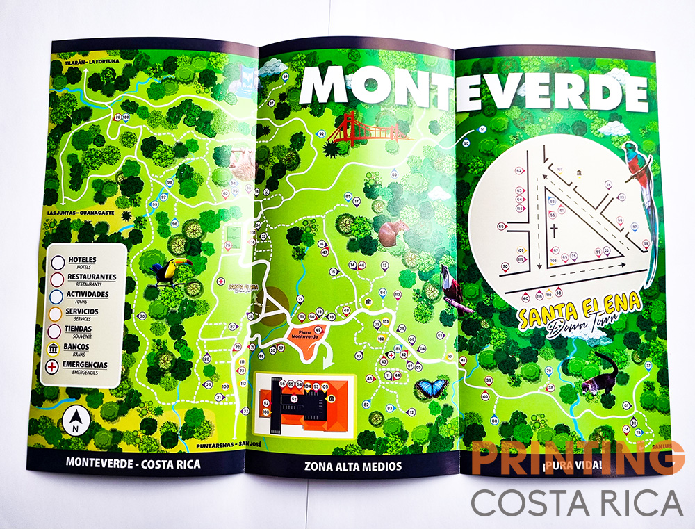 impresión Mapas para Monteverde Costa Rica