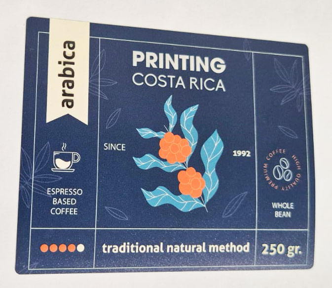 foto etiqueta azul adhesivo de vinil alta calidad