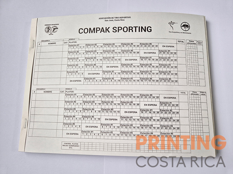fotografía en bloque de formulario original y una copia para la asociacion de tiro impreso por printing cr
